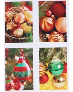 Hallmark kerstkaarten met kerstballen, doosje van 16 stuks