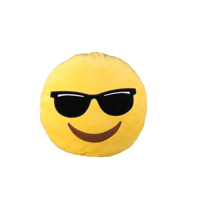 Pluche Kussen In De Vorm Van Cool Emotion De Smiley Met Zonnebril Ben Je Fan Van Emoticons Dan Mag Deze In Je Kamer Niet Ontbreken Het Kussen Heeft Een Doorsnede Van Ca